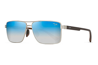 Maui Jim Piha DBS621-17 Dual Mirror Blue to SilverMatte Silver w/Brown