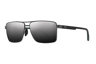 Maui Jim Piha DSB621-02 Dual Mirror Silver to BlackShiny Gunmetal w/Black