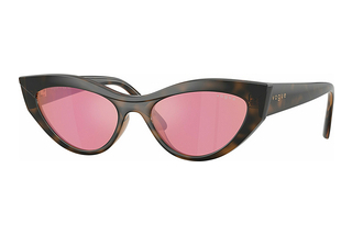 Vogue Eyewear VO5637SU 2386F6 Pink Dark Mirror RedTop Havana/Light Brown